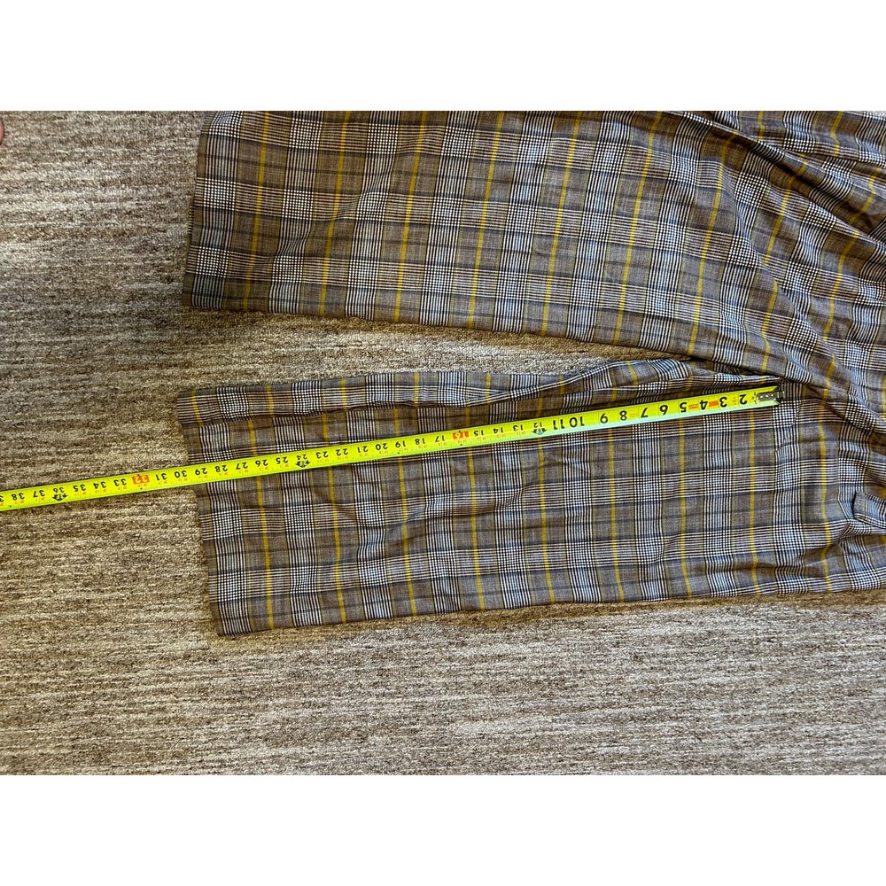 A New Day Lightweight Brown Plaid Belted Loose Fitting Pants Size 18